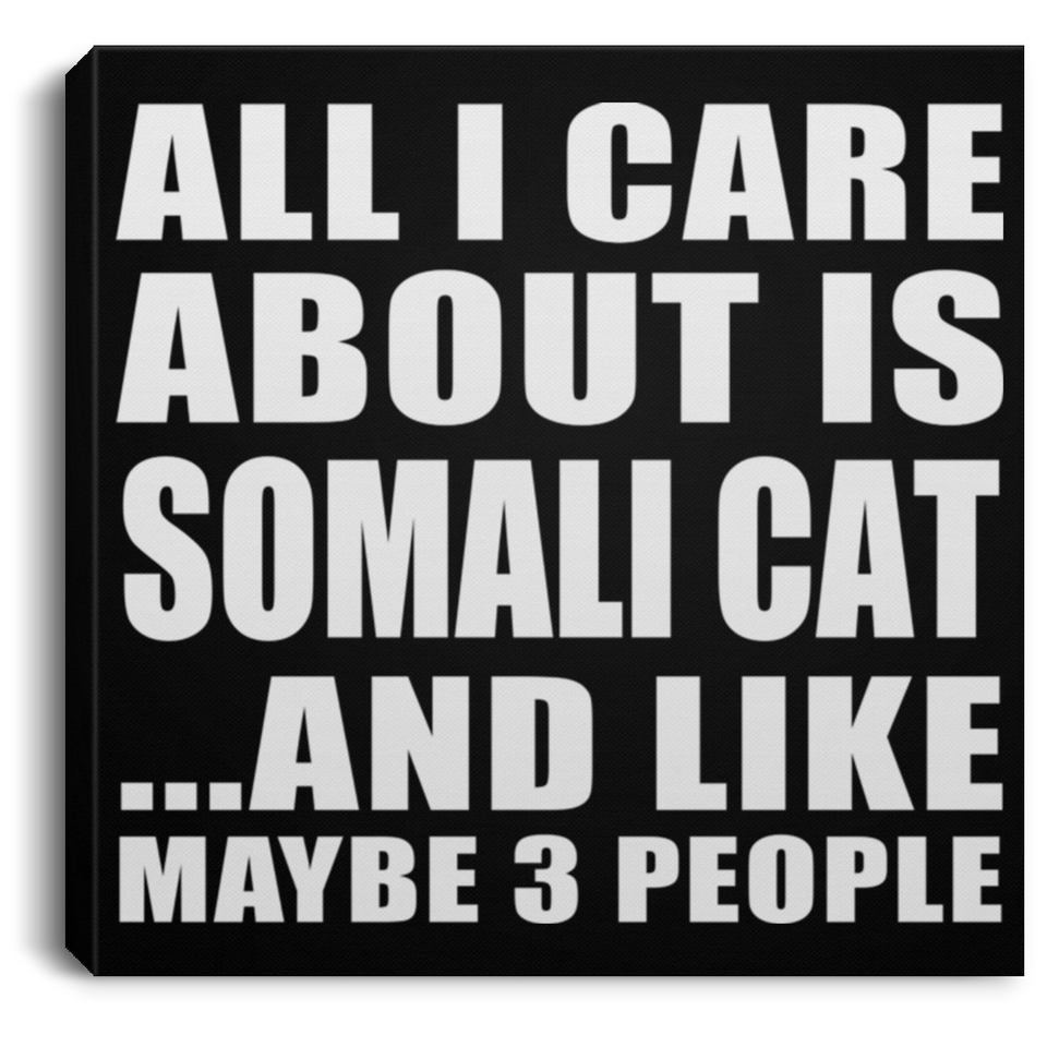 All I Care About Is Somali Cat - Canvas Square