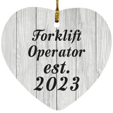 Forklift Operator Established Est. 2023 - Heart Ornament F