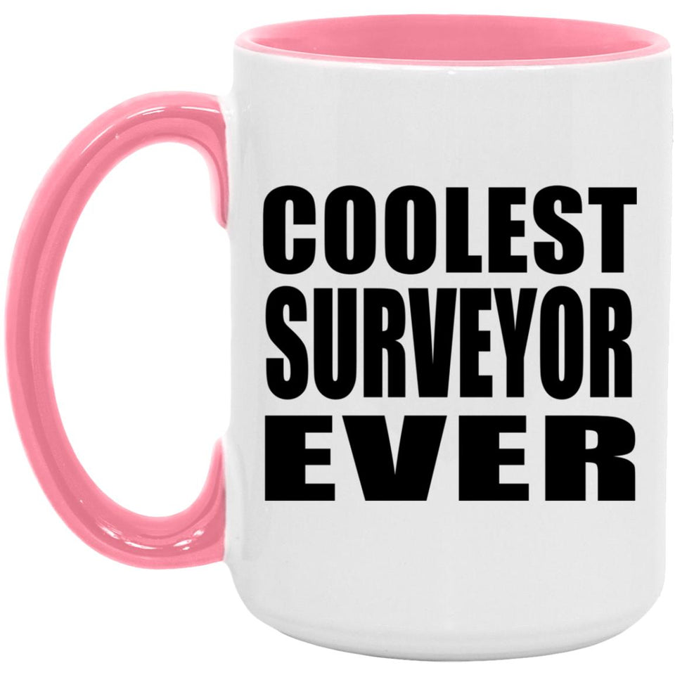 Coolest Surveyor Ever - 15oz Accent Mug Pink