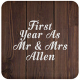 First Year As Mr & Mrs Allen - Drink Coaster D