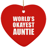World's Okayest Auntie - Heart Ornament