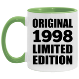 26th Birthday Original 1998 Limited Edition - 11oz Accent Mug Green