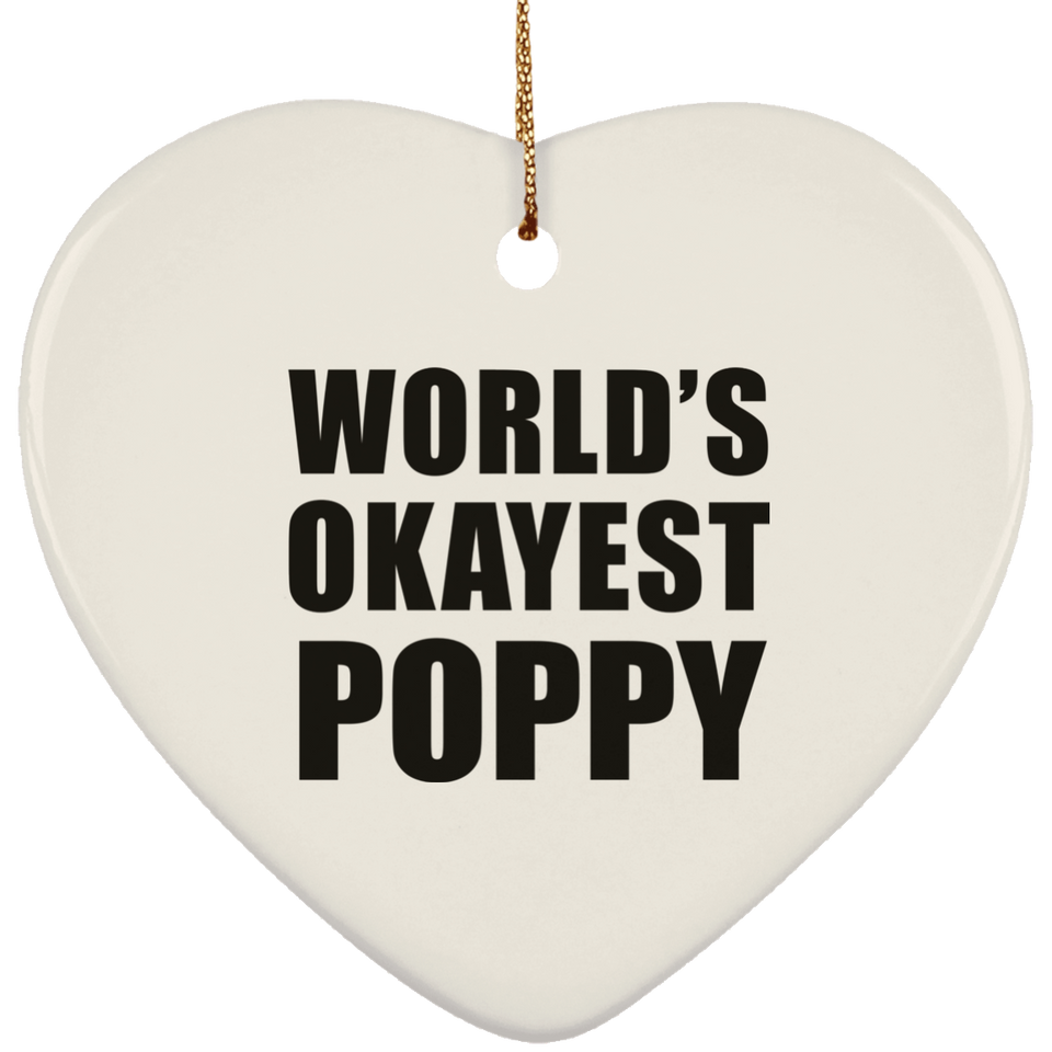 World's Okayest Poppy - Heart Ornament