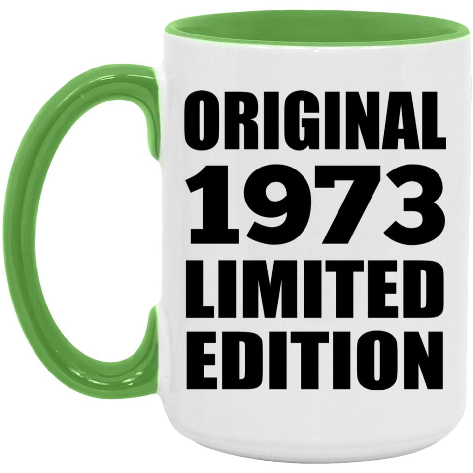 51st Birthday Original 1973 Limited Edition - 15oz Accent Mug Green