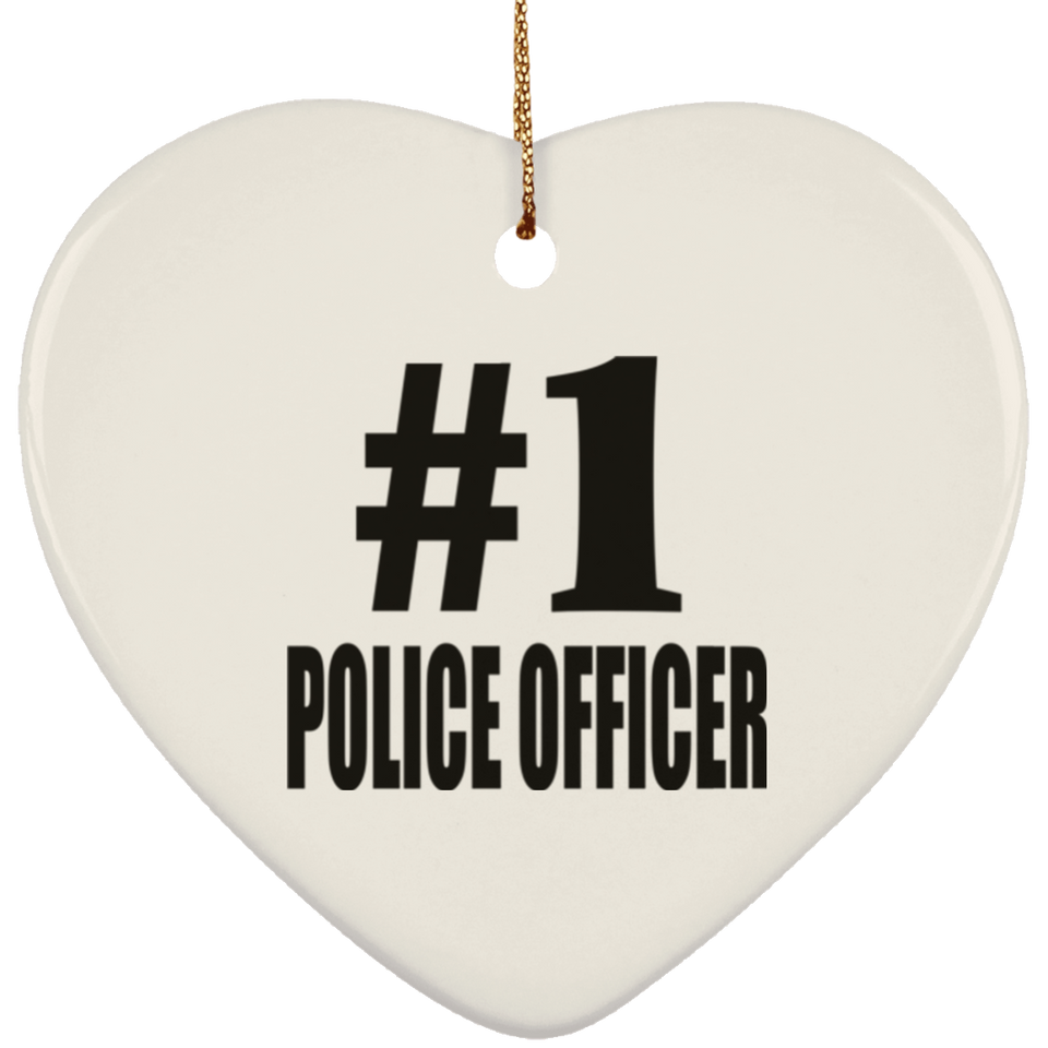 Number One #1 Police Officer - Heart Ornament