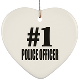 Number One #1 Police Officer - Heart Ornament