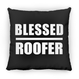 Blessed Roofer - Throw Pillow Black
