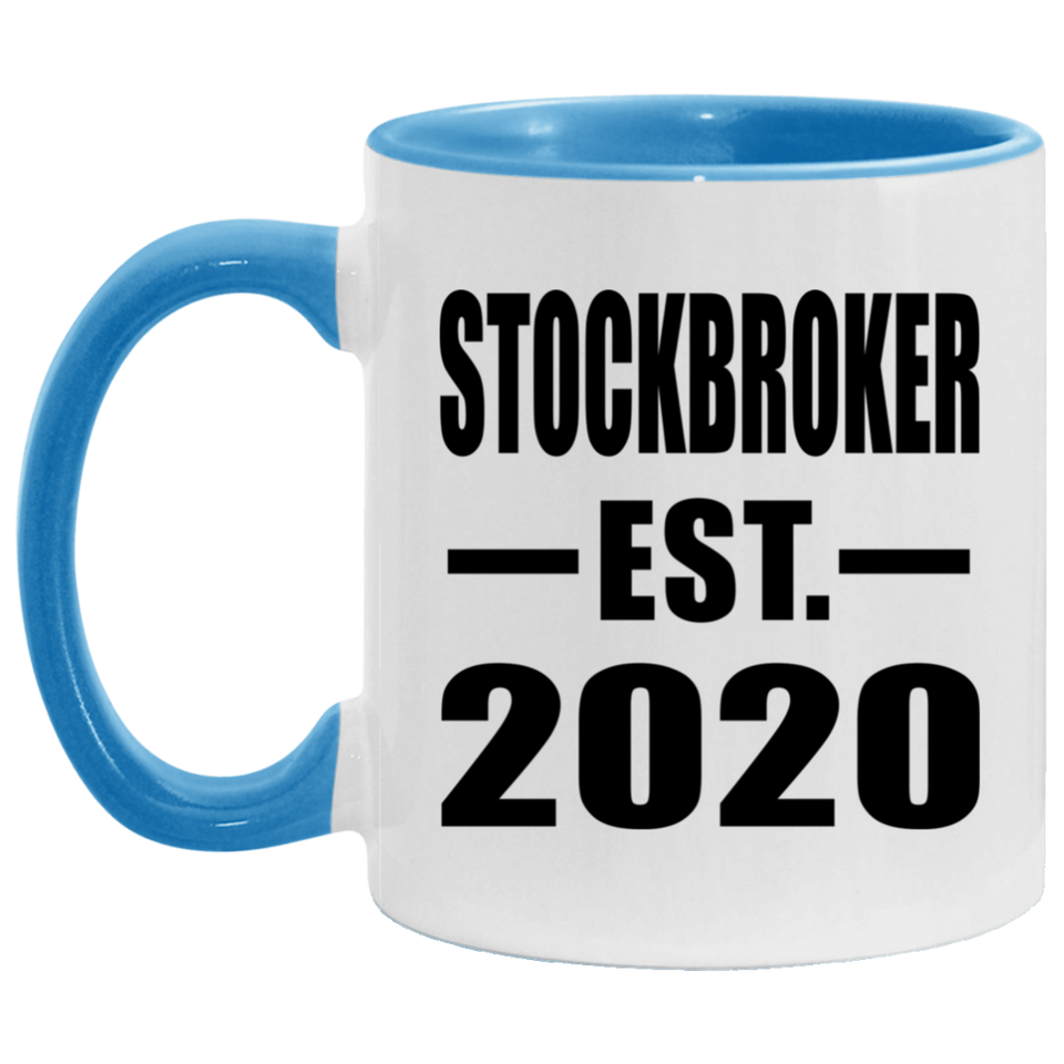 Stockbroker Established EST. 2020 - 11oz Accent Mug Blue