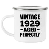 95th Birthday Vintage 1929 Aged Perfectly - 12oz Camping Mug
