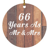 66th Anniversary 66 Years As Mr & Mrs - Circle Ornament E