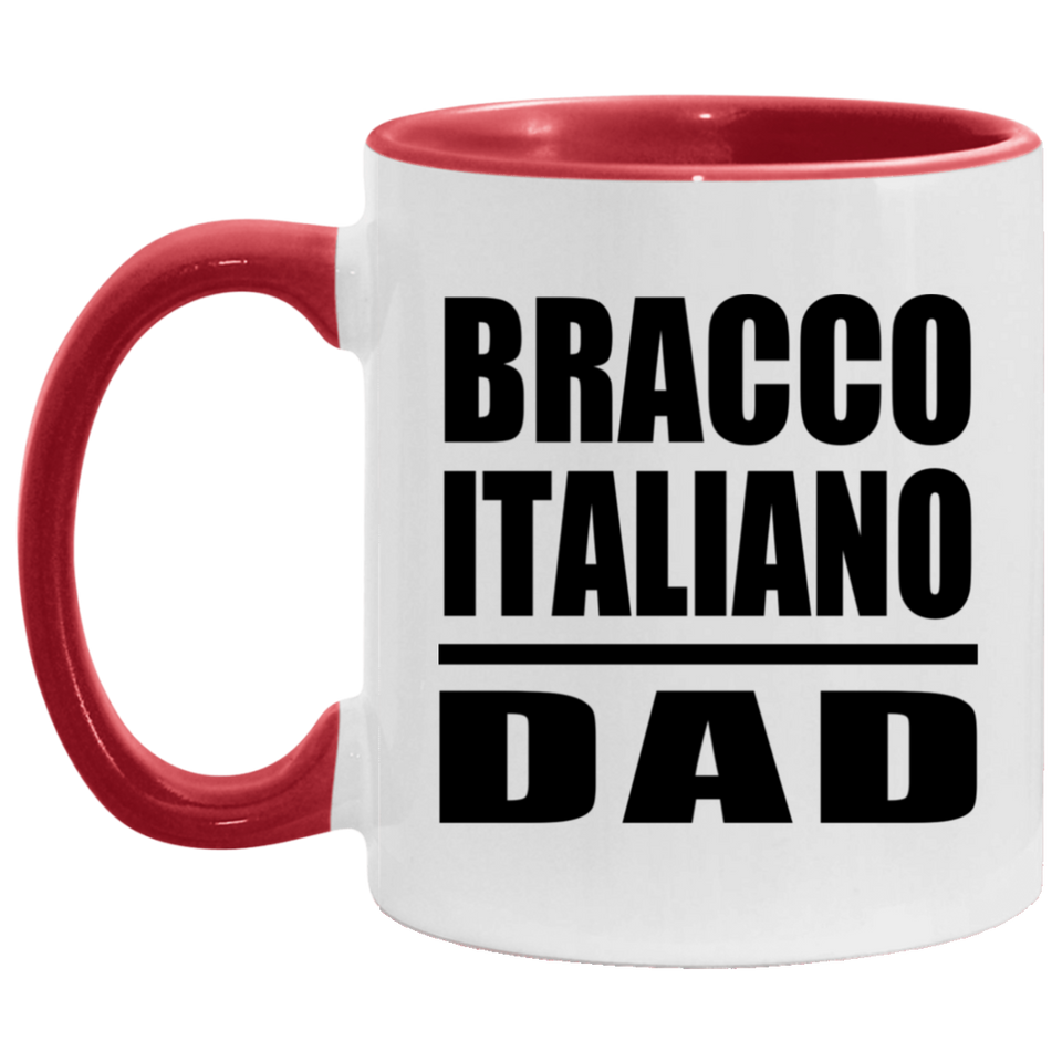 Bracco Italiano Dad - 11oz Accent Mug Red