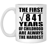29th Birthday Square Root of 841 Years of Childhood - 11oz Coffee Mug