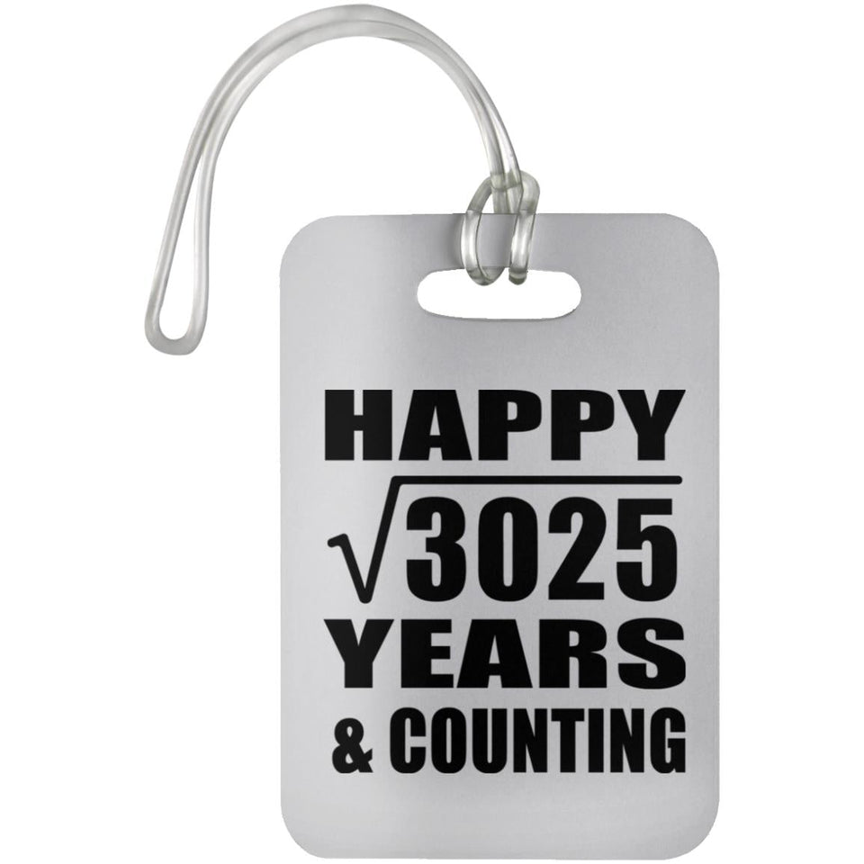 Happy 55th Anniversary Square Root of 3025 Years & Counting - Luggage Bag Tag