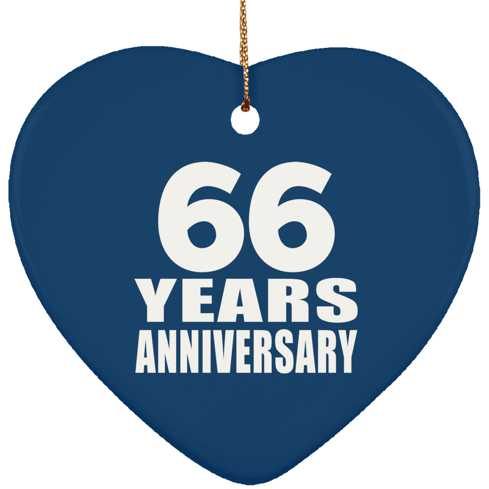 66th Anniversary 66 Years - Heart Ornament
