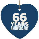 66th Anniversary 66 Years - Heart Ornament