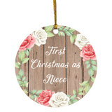 First Christmas As Niece - Circle Ornament B