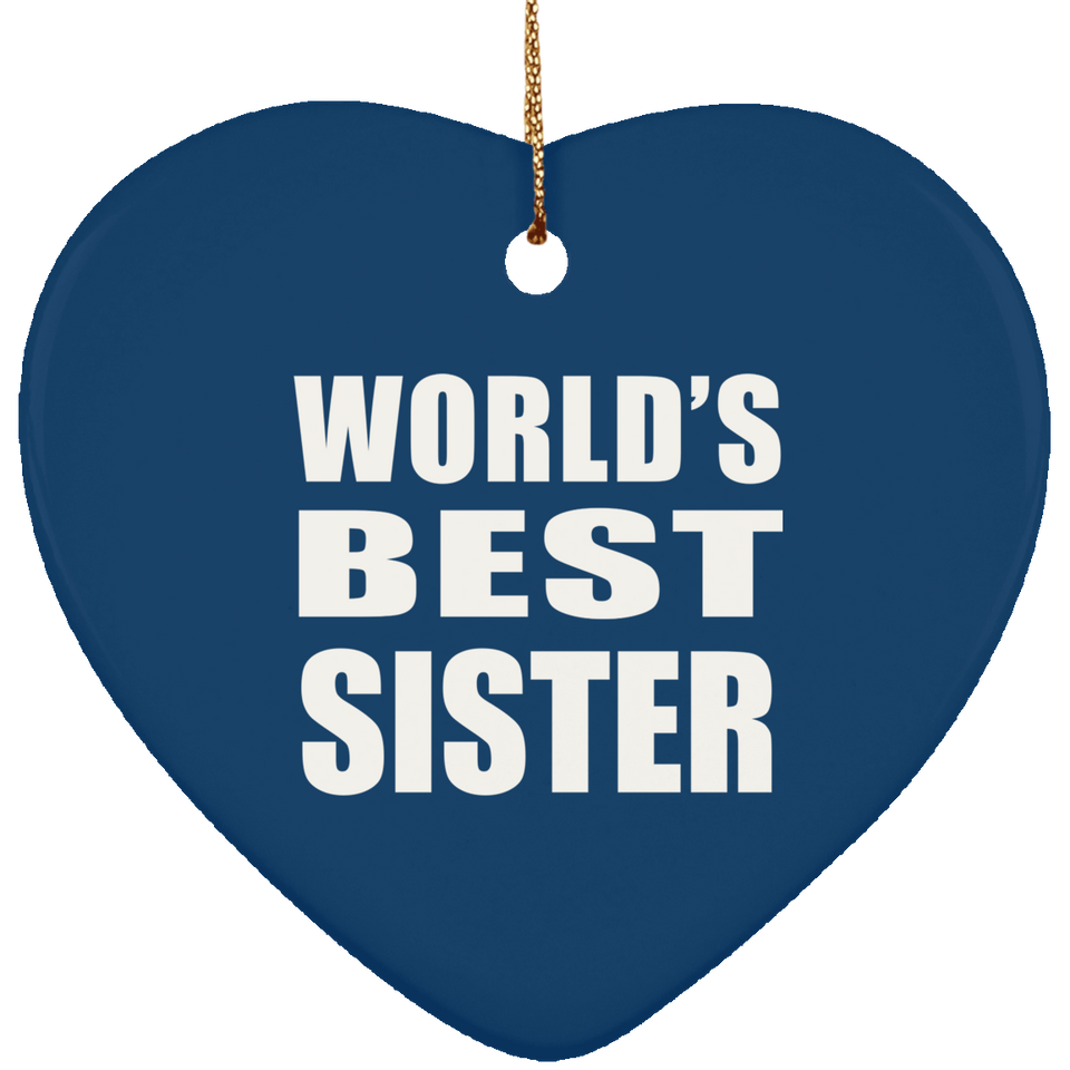 World's Best Sister - Heart Ornament