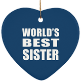 World's Best Sister - Heart Ornament