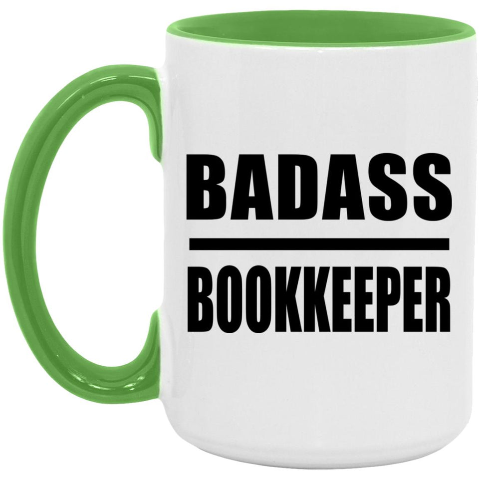 Badass Bookkeeper - 15oz Accent Mug Green