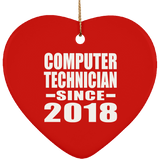 Computer Technician Since 2018 - Heart Ornament
