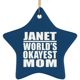 Janet World's Okayest Mom - Star Ornament
