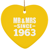 61st Anniversary Mr & Mrs Since 1963 - Heart Ornament