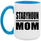 Stabyhoun Mom - 15oz Accent Mug Blue