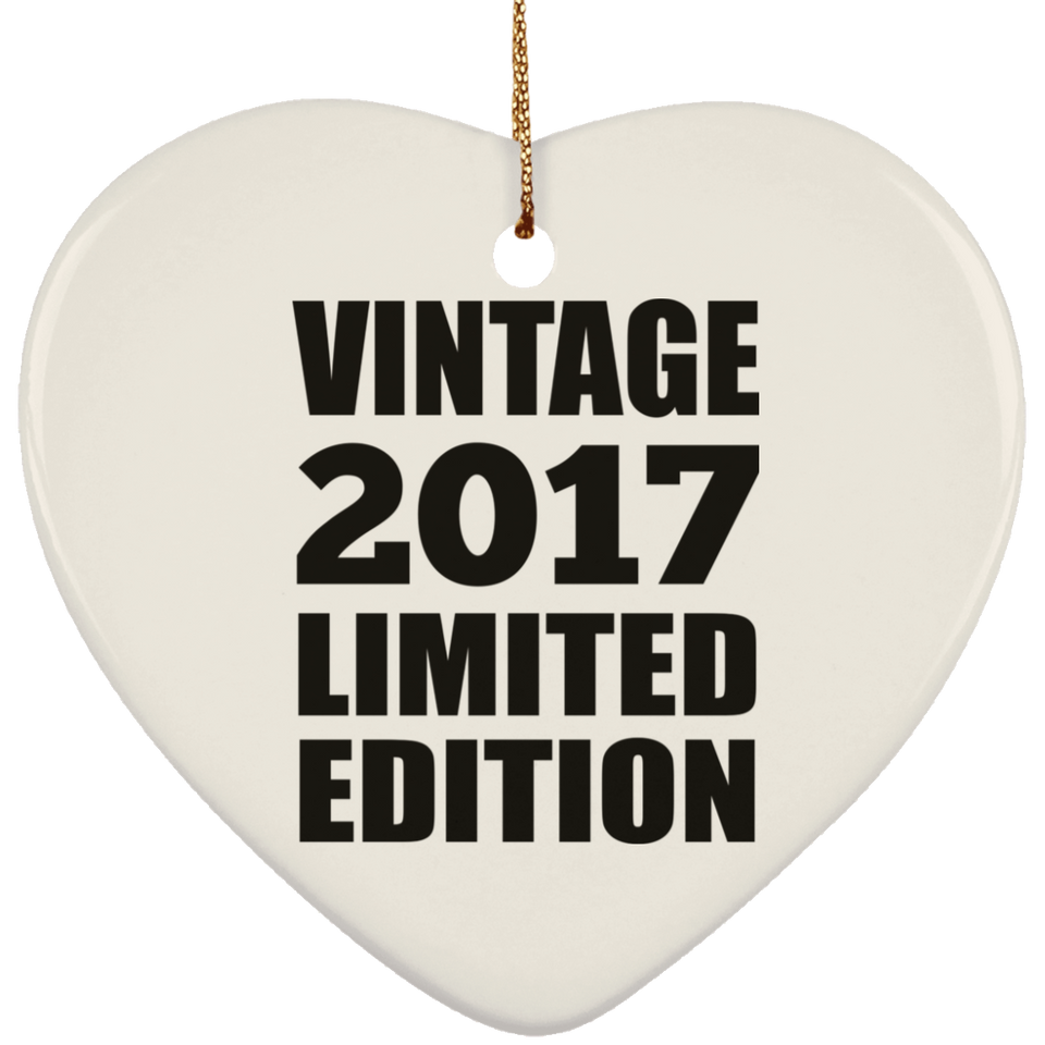 7th Birthday Vintage 2017 Limited Edition - Heart Ornament