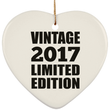 7th Birthday Vintage 2017 Limited Edition - Heart Ornament
