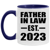 Father In Law Established Est. 2023 - 11oz Accent Mug Purple