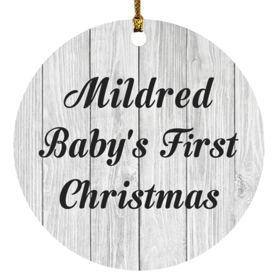 Mildred Baby's First Christmas - Circle Ornament F