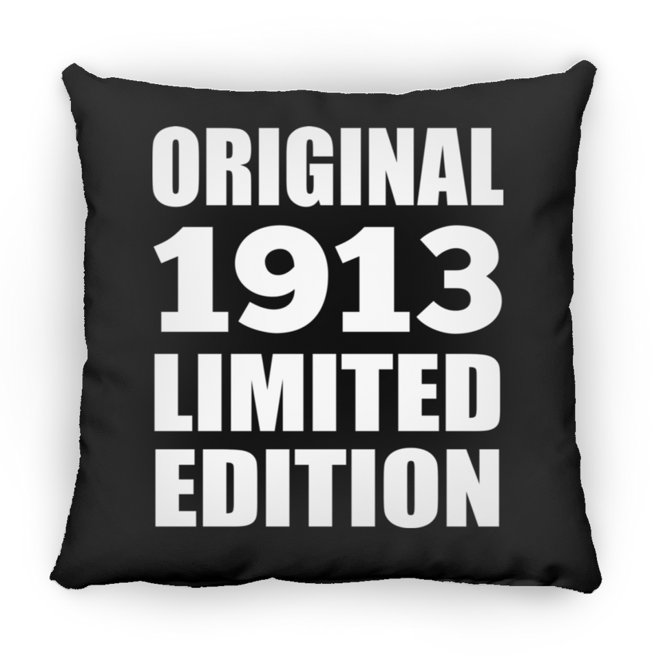 111th Birthday Original 1913 Limited Edition - Throw Pillow Black