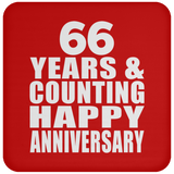 Happy 66th Anniversary 66 Years & Counting - Drink Coaster