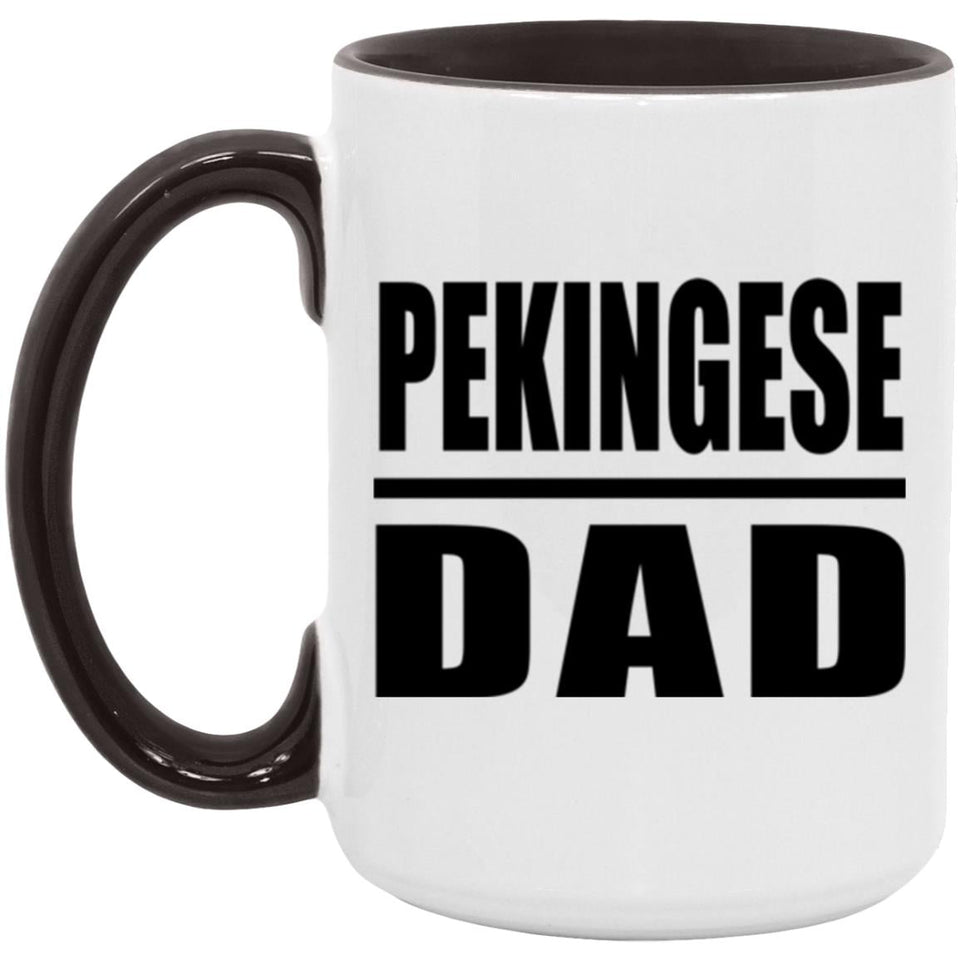 Pekingese Dad - 15oz Accent Mug Black