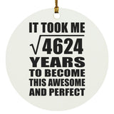 68th Birthday Took Square Root of 4624 Years To Awesome - Circle Ornament