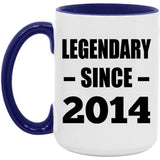 10th Birthday Legendary Since 2014 - 15oz Accent Mug Purple