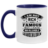 I Am Not Rich & Famous, But I Have Invaluable Grandchildren - 11oz Accent Mug Purple