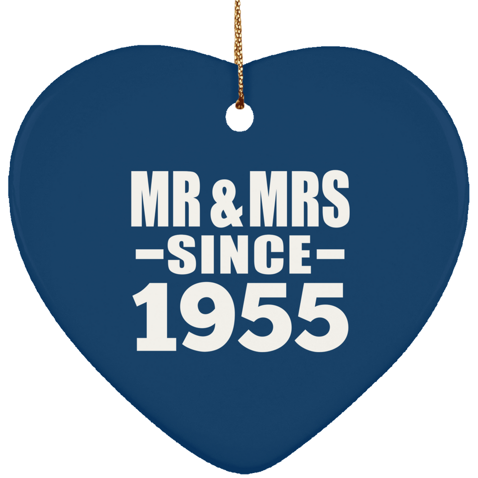 69th Anniversary Mr & Mrs Since 1955 - Heart Ornament