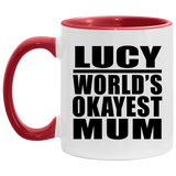Lucy World's Okayest Mum - 11oz Accent Mug Red