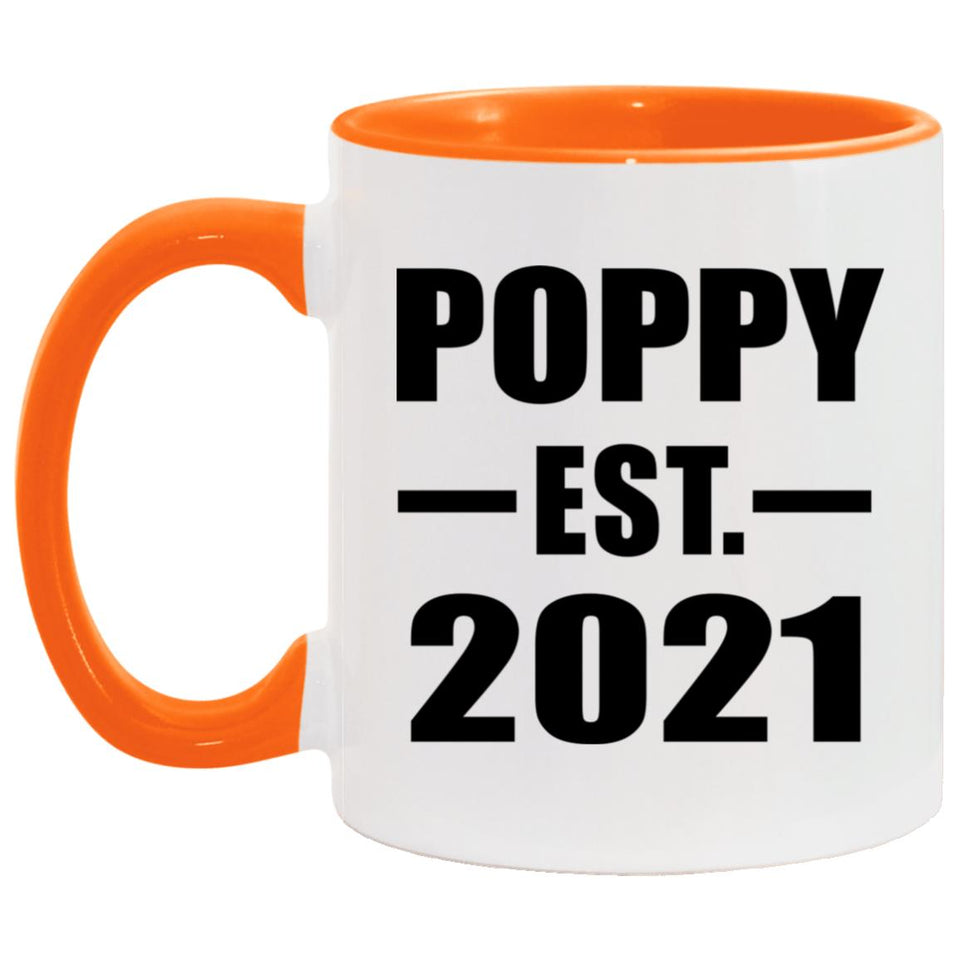 Poppy Established EST. 2021 - 11oz Accent Mug Orange
