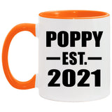 Poppy Established EST. 2021 - 11oz Accent Mug Orange