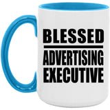 Blessed Advertising Executive - 15oz Accent Mug Blue