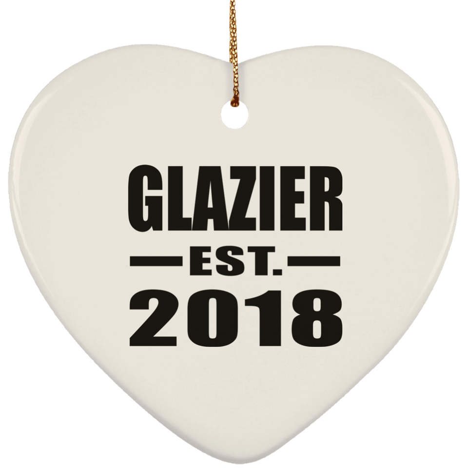 Glazier Established EST. 2018 - Heart Ornament
