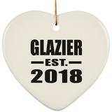 Glazier Established EST. 2018 - Heart Ornament