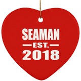 Seaman Established EST. 2018 - Heart Ornament