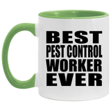 Best Pest Control Worker Ever - 11oz Accent Mug Green