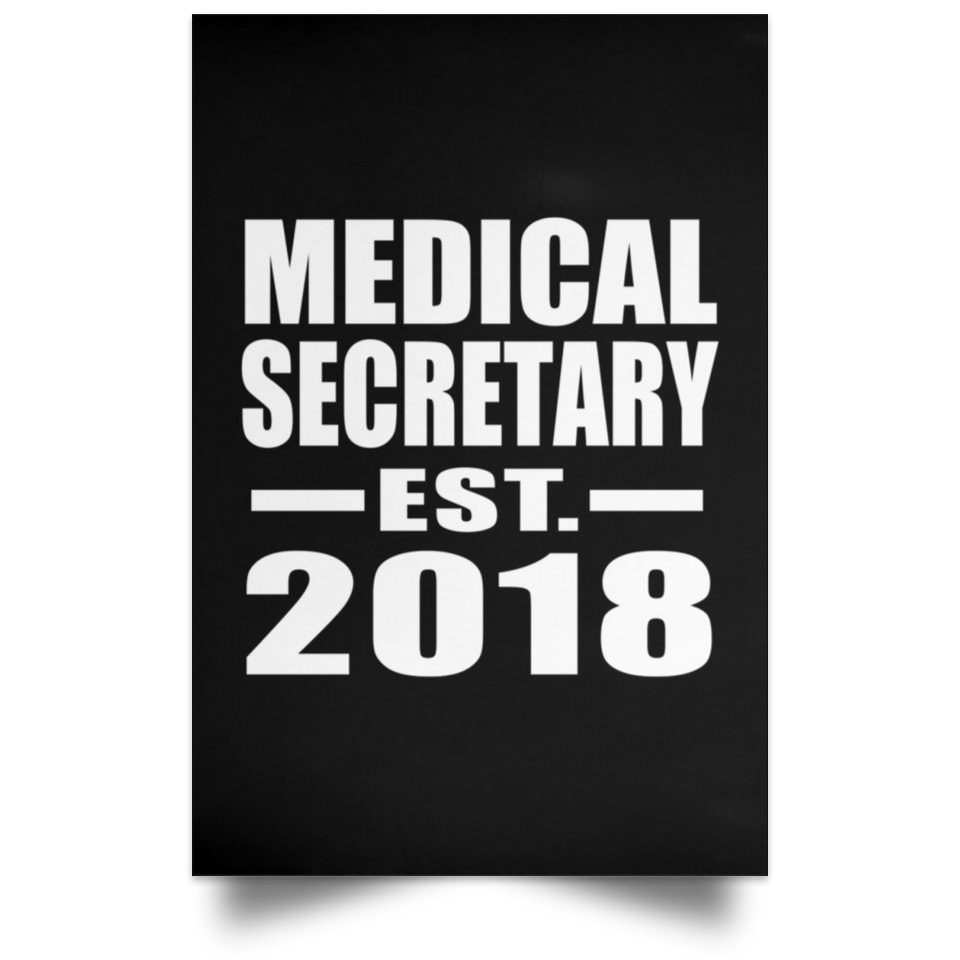 Medical Secretary Established EST. 2018 - Poster Portrait