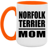 Norfolk Terrier Mom - 15oz Accent Mug Orange