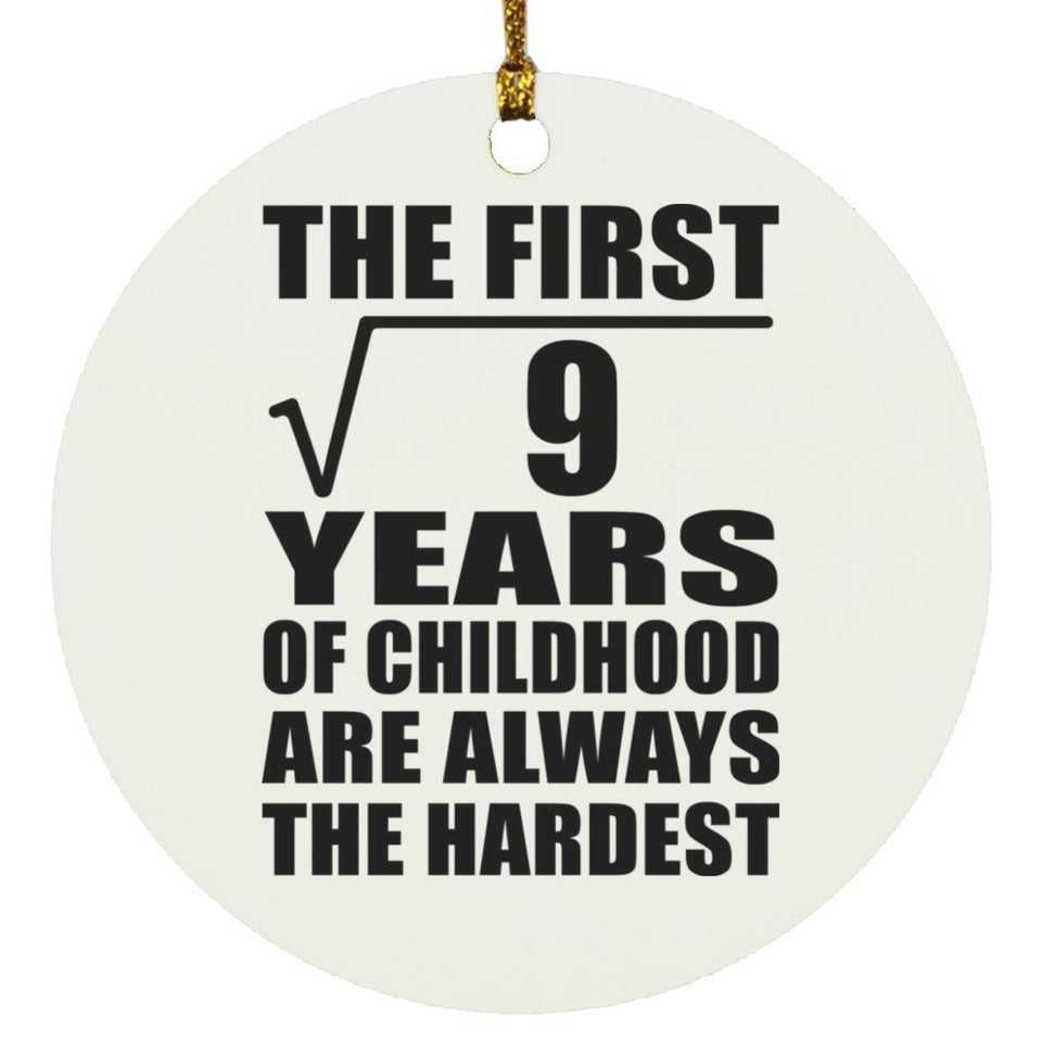 3rd Birthday Square Root of 9 Years of Childhood - Circle Ornament