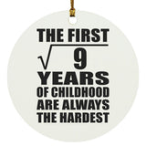 3rd Birthday Square Root of 9 Years of Childhood - Circle Ornament